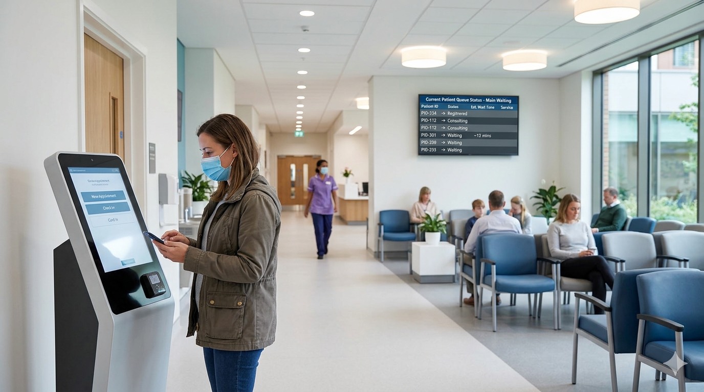 Hospital waiting room queue display
